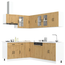 Berkfield 11 Piece Kitchen Cabinet Set Lucca Artisan Oak Engineered Wood