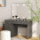Berkfield Makeup Table with LED Lights 110x55x145 cm MDF Grey 1