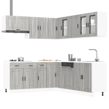 Berkfield 11 Piece Kitchen Cabinet Set Porto Grey Sonoma Engineered Wood