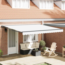Berkfield Awning Frame White 400 x 300 cm Polyester with PU coating
