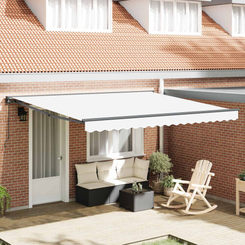 Berkfield Awning Frame White 400 x 300 cm Polyester with PU coating
