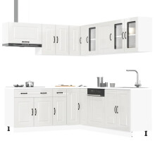Berkfield 11 Piece Kitchen Cabinet Set Kalmar Gloss White Engineered Wood