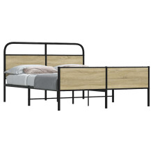 Berkfield Metal Bed Frame without Mattress Sonoma Oak 150x200 cm King Size