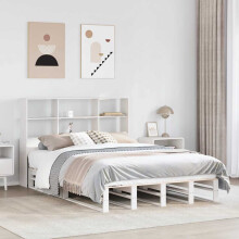 Berkfield Bookcase Bed without Mattress White 140x200 cm Solid Wood