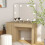 Berkfield Makeup Table with LED Lights 110x55x145 cm MDF Oak 1