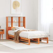 Berkfield Bookcase Bed without Mattress Wax Brown 100x200 cm Solid Wood