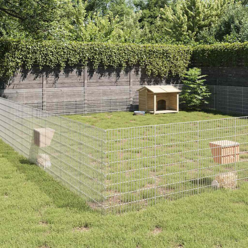 Berkfield Free Range Animal Enclosure 48-Panel 54x80 cm Galvanised Iron