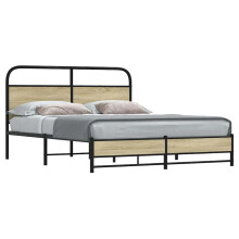 Berkfield Metal Bed Frame without Mattress Sonoma Oak 160x200 cm