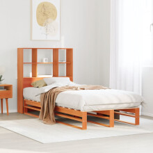 Berkfield Bookcase Bed without Mattress Wax Brown 75x190 cm Small Single Solid Wood