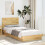 Berkfield Bed Frame with Headboard without Mattress 75x190 cm Small Single Solid Wood Oak 1