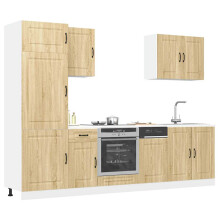 Berkfield 7 Piece Kitchen Cabinet Set Kalmar Sonoma Oak Engineered Wood
