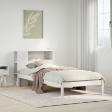 Berkfield Bookcase Bed without Mattress White 75x190 cm Small Single Solid Wood Pine