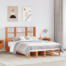 Berkfield Bookcase Bed without Mattress Wax Brown 160x200 cm Solid Wood