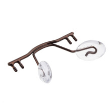 Rimless Glasses Nose Pads Kit with Durable Stainless Steel Bridge and Warm Brown Finish