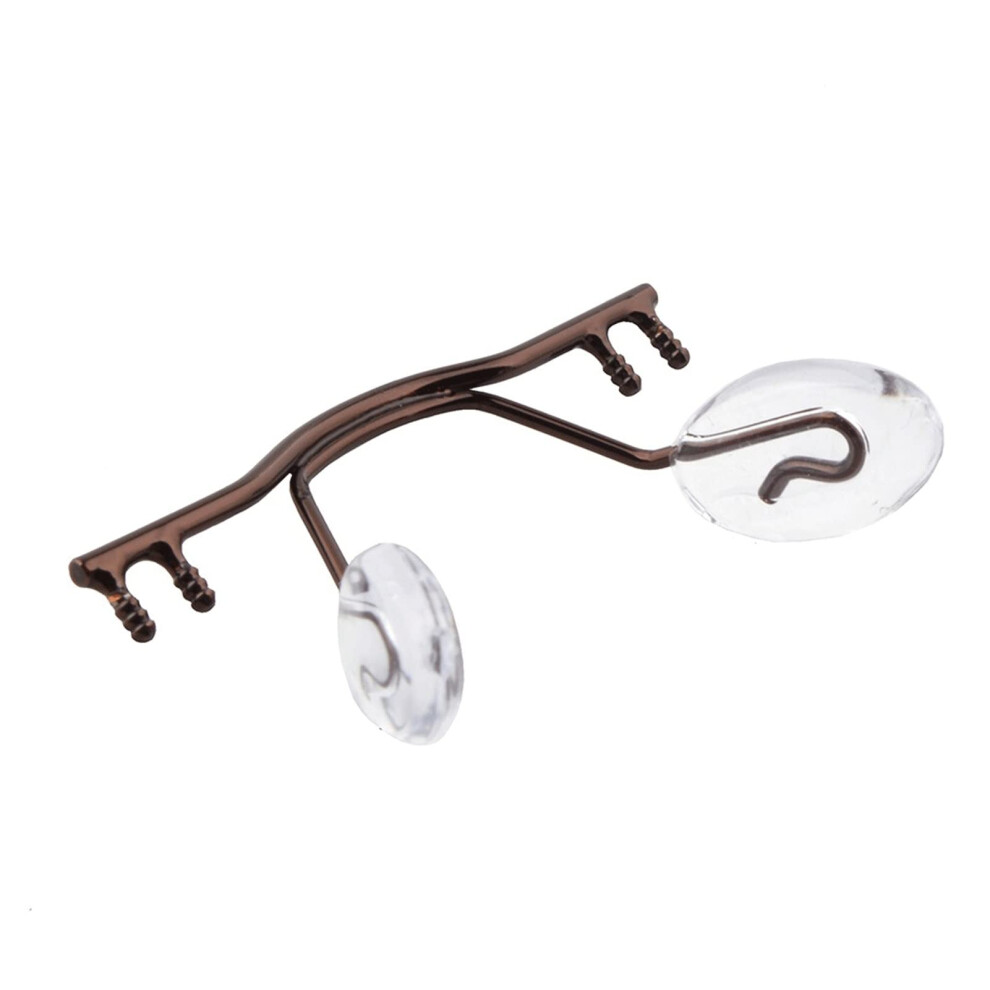 Brown Rimless Glasses Nose Pads Kit With Durable Stainless Steel Bridge And Warm Finish
