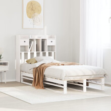 Berkfield Bookcase Bed without Mattress White 75x190 cm Small Single Solid Wood Pine
