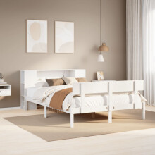 Berkfield Bookcase Bed without Mattress White 160x200 cm Solid Wood Pine