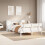 Berkfield Bookcase Bed without Mattress White 160x200 cm Solid Wood Pine 1