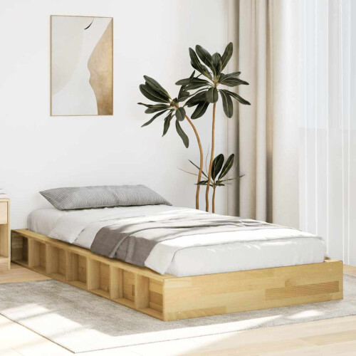 Berkfield Bed Frame without Mattress 90x190 cm Solid Wood Oak