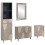 Berkfield Bathroom Cabinet Set with Drawer 4 pcs Grey Solid Mango Wood 1