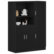 Berkfield 2 Piece Kitchen Cabinet Set Black Engineered Wood