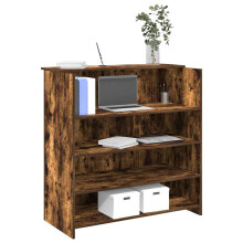 Berkfield Reception Desk Smoked Oak 100x50x103.5 cm Engineered Wood