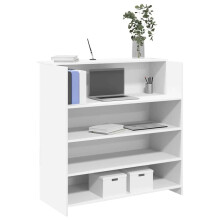 Berkfield Reception Desk White 100x50x103.5 cm Engineered Wood
