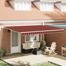 Berkfield Awning Manual Orange and Brown 450 x 350 x 165 cm Polyester