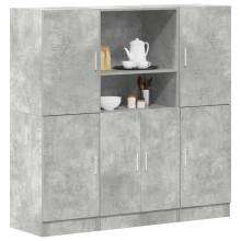 Berkfield 3 Piece Kitchen Cabinet Set Concrete Grey Engineered Wood