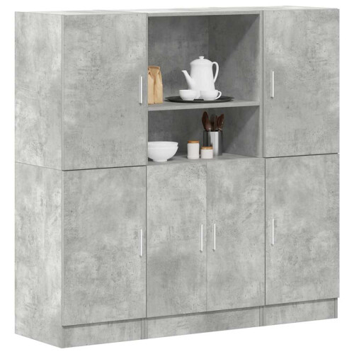Berkfield 3 Piece Kitchen Cabinet Set Concrete Grey Engineered Wood