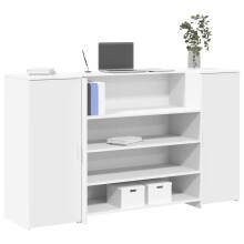 Berkfield Reception Desk White 180x50x103.5 cm Engineered Wood