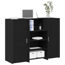 Berkfield Reception Desk Black Oak 135x50x103.5 cm Engineered Wood