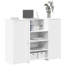 Berkfield Reception Desk White 135x50x103.5 cm Engineered Wood