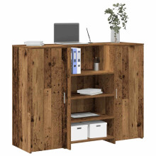 Berkfield Reception Desk Old Wood 135x50x103.5 cm Engineered Wood