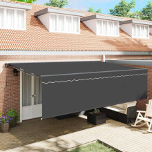 Berkfield Retractable Awning Manual Anthracite 500 x 300 cm