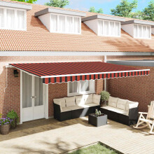 Berkfield Awning Orange and Brown 500 x 300 x 165 cm Polyester and Metal