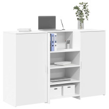 Berkfield Reception Desk White 155x50x103.5 cm Engineered Wood