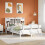 Berkfield Bookcase Bed without Mattress White 140x200 cm Solid Wood Pine 1