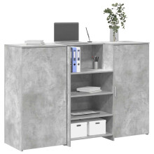 Berkfield Reception Desk Concrete Grey 155x50x103.5 cm Engineered Wood