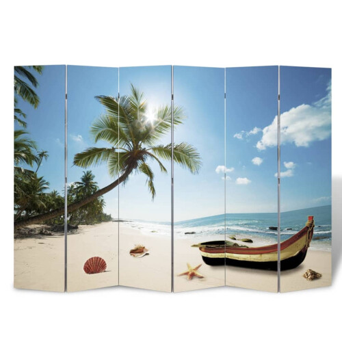 Berkfield Folding Room Divider 217x170 cm Beach 2
