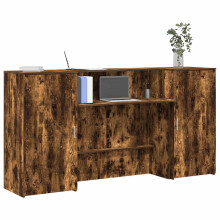 Berkfield Reception Desk Smoked Oak 200x50x103.5 cm Engineered Wood