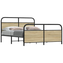 Berkfield Metal Bed Frame without Mattress Sonoma Oak 160x200 cm