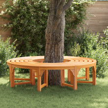 Berkfield Tree Bench 2 pcs Natural 160 x 80 x 45cm Solid Eucalyptus Wood