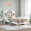 Berkfield Bookcase Bed without Mattress White 75x190 cm Small Single Solid Wood Pine 1