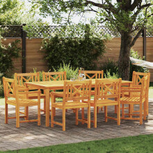 Berkfield Outdoor Bench 8 pcs Natural 56 x 55.5 x 90 cm Solid Acacia Wood