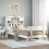 Berkfield Bookcase Bed without Mattress White 90x190 cm Single Solid Wood Pine 1