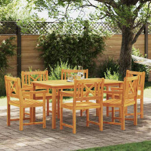 Berkfield Outdoor Bench 6 pcs Natural 56 x 55.5 x 90 cm Solid Acacia Wood