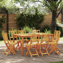 Berkfield Garden Chair with Cushion Folding 8 pcs Solid Acacia Wood