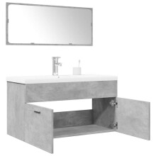 Berkfield 3 Piece Bathroom Furniture Set Concrete Grey Engineered Wood