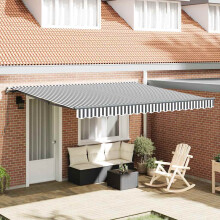 Berkfield Manual Retractable Awning Anthracite and White 400x300 cm